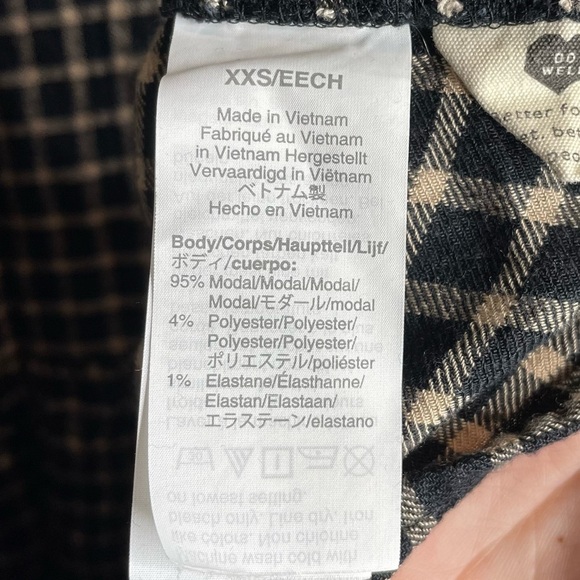 Madewell peplum windowpain plaid button up back long sleeve top black xxs - Picture 7 of 7